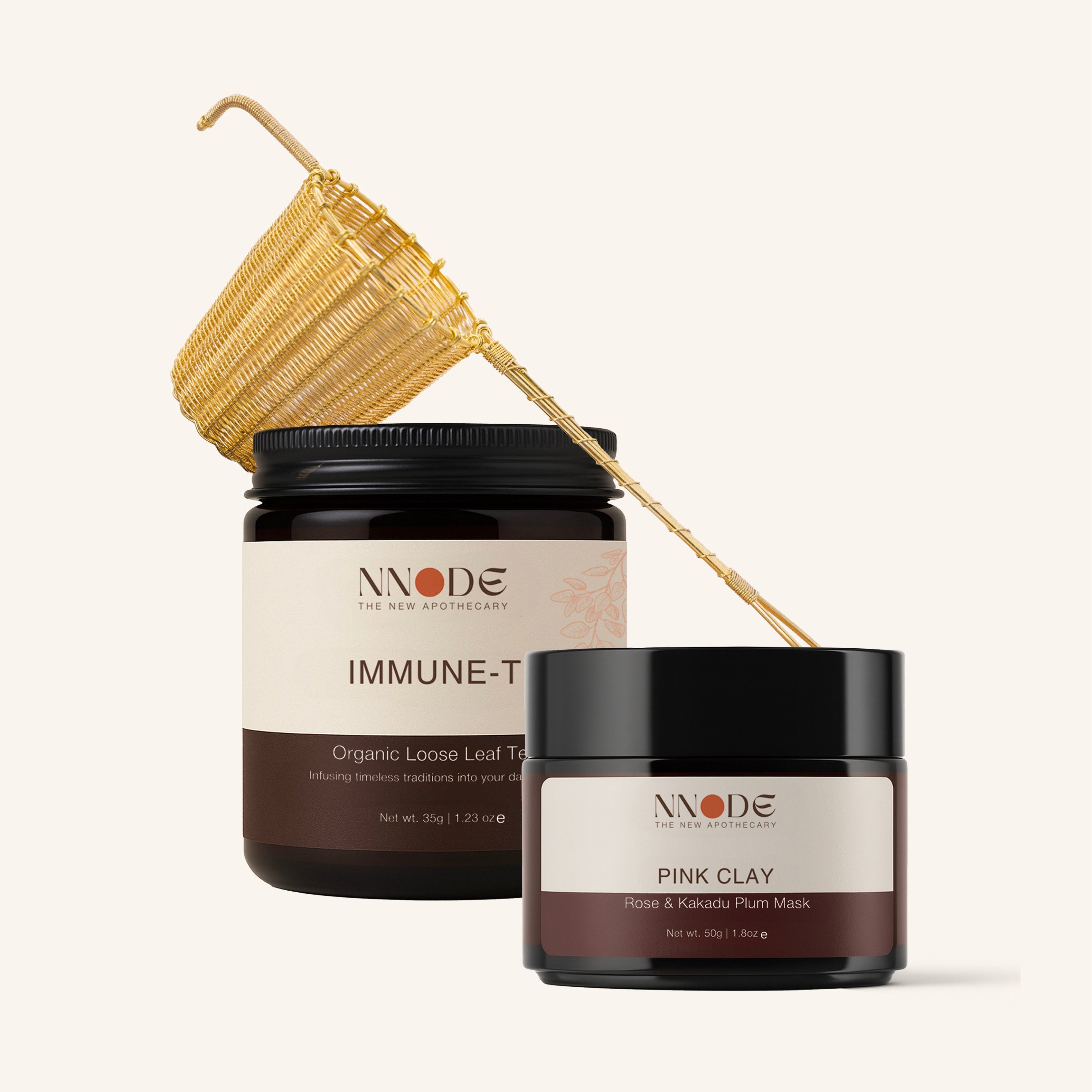 THE UNWIND RITUAL | clay mask + tea + brass strainer